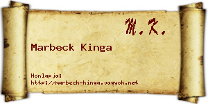 Marbeck Kinga névjegykártya